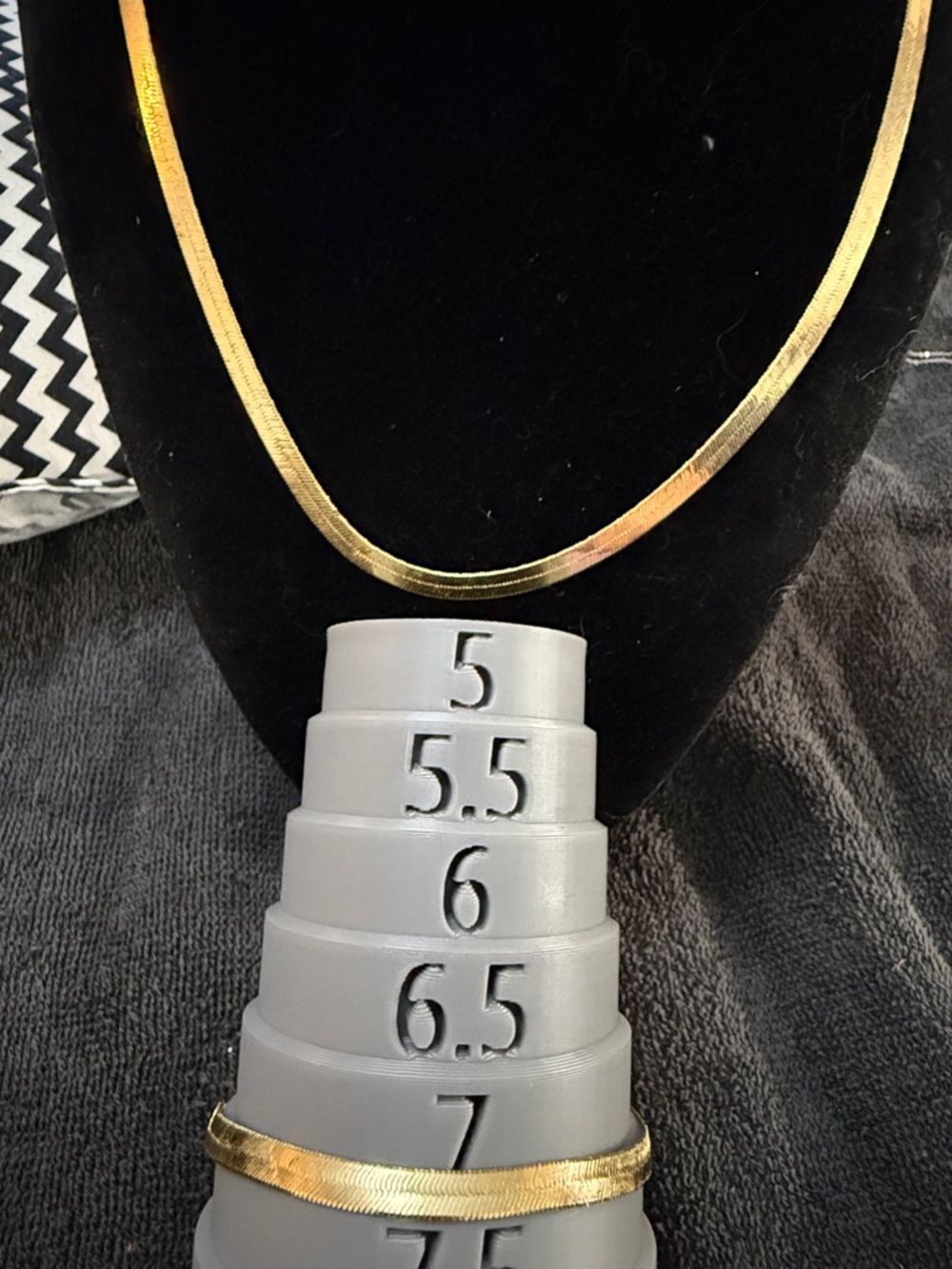 Gold tone Herringbone Chain Necklace bracelet set Women Jewelry